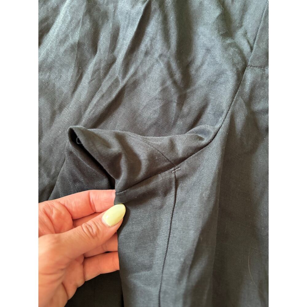 Madewell Women’s Black Wide Leg Cropped Pants Size 10P Petite High Rise Career - Picture 7 of 9